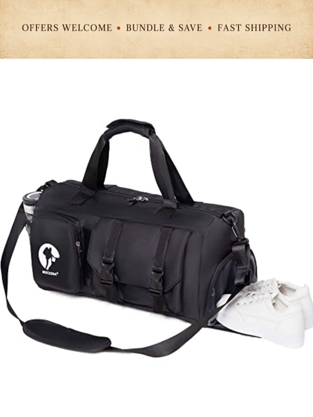 Gym Duffel Bag Waterproof Nylon Travel Weekend Overnight Bag